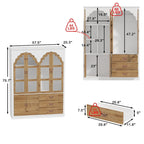 Armoire-penderie rustique extensible avec porte vitrée