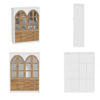 Armoire-penderie rustique extensible avec porte vitrée
