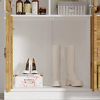 Armoire-penderie rustique extensible avec porte vitrée