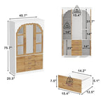 Armoire-penderie rustique extensible avec porte vitrée