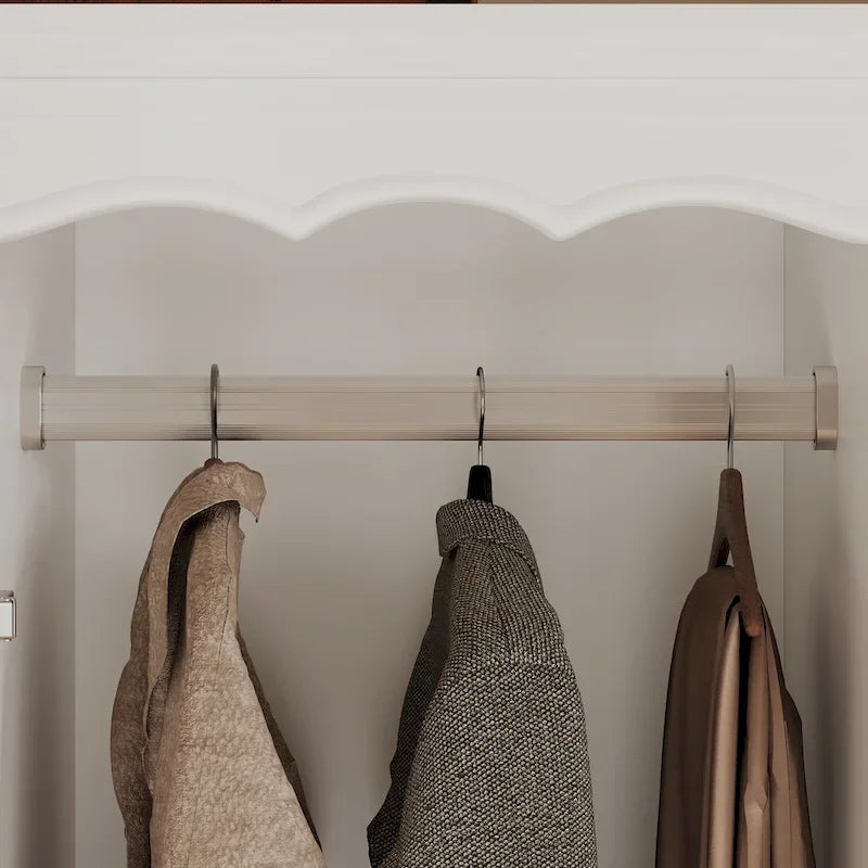 Armoire-penderie rustique extensible avec porte vitrée