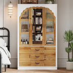 Armoire-penderie rustique extensible avec porte vitrée