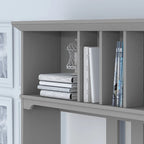 Bureau en L de 60 pouces avec huche et bibliothèque