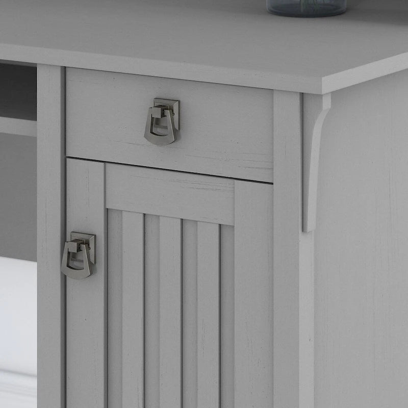 Bureau en L de 60 pouces avec huche et bibliothèque