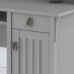 Bureau en L de 60 pouces avec huche et bibliothèque