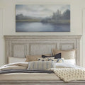 Tête de lit King (180 cm) blanc antique et tabac