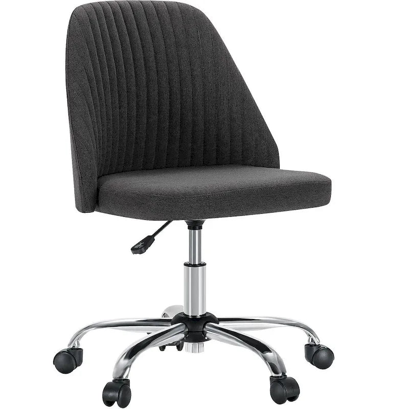 Chaise de bureau pivotante en tissu réglable avec roulettes