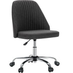 Chaise de bureau pivotante en tissu réglable avec roulettes