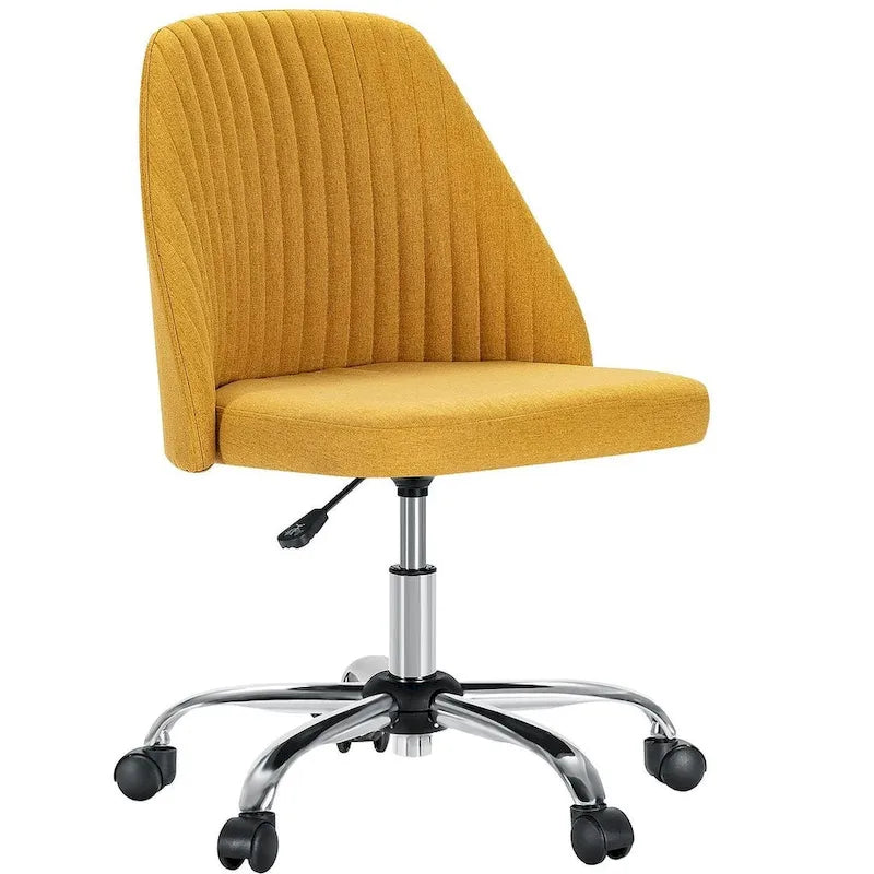 Chaise de bureau pivotante en tissu réglable avec roulettes