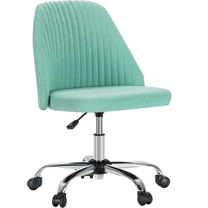 Chaise de bureau pivotante en tissu réglable avec roulettes