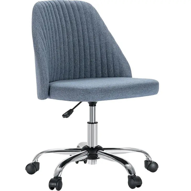 Chaise de bureau pivotante en tissu réglable avec roulettes