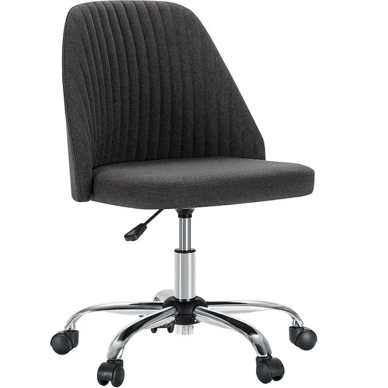 Chaise de bureau pivotante en tissu réglable avec roulettes