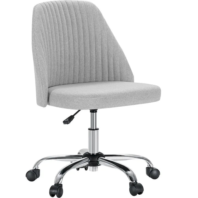 Chaise de bureau pivotante en tissu réglable avec roulettes