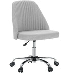 Chaise de bureau pivotante en tissu réglable avec roulettes