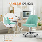 Chaise de bureau pivotante en tissu réglable avec roulettes