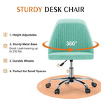 Chaise de bureau pivotante en tissu réglable avec roulettes