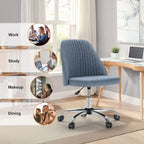 Chaise de bureau pivotante en tissu réglable avec roulettes