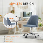 Chaise de bureau pivotante en tissu réglable avec roulettes