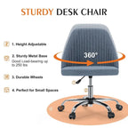 Chaise de bureau pivotante en tissu réglable avec roulettes