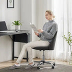 Chaise de bureau pivotante en tissu réglable avec roulettes