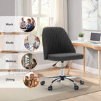 Chaise de bureau pivotante en tissu réglable avec roulettes