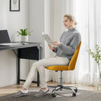 Chaise de bureau pivotante en tissu réglable avec roulettes