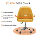Chaise de bureau pivotante en tissu réglable avec roulettes
