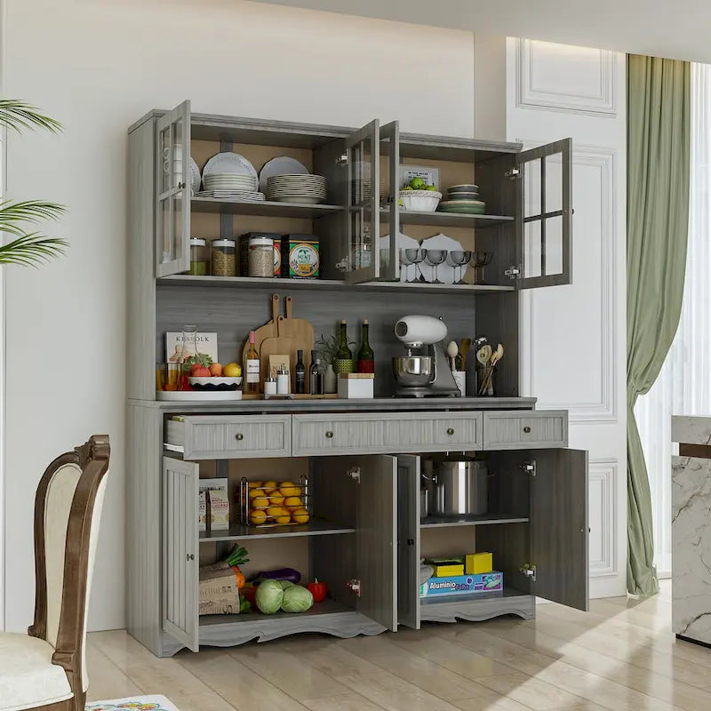 Buffet vaisselier avec vitrine