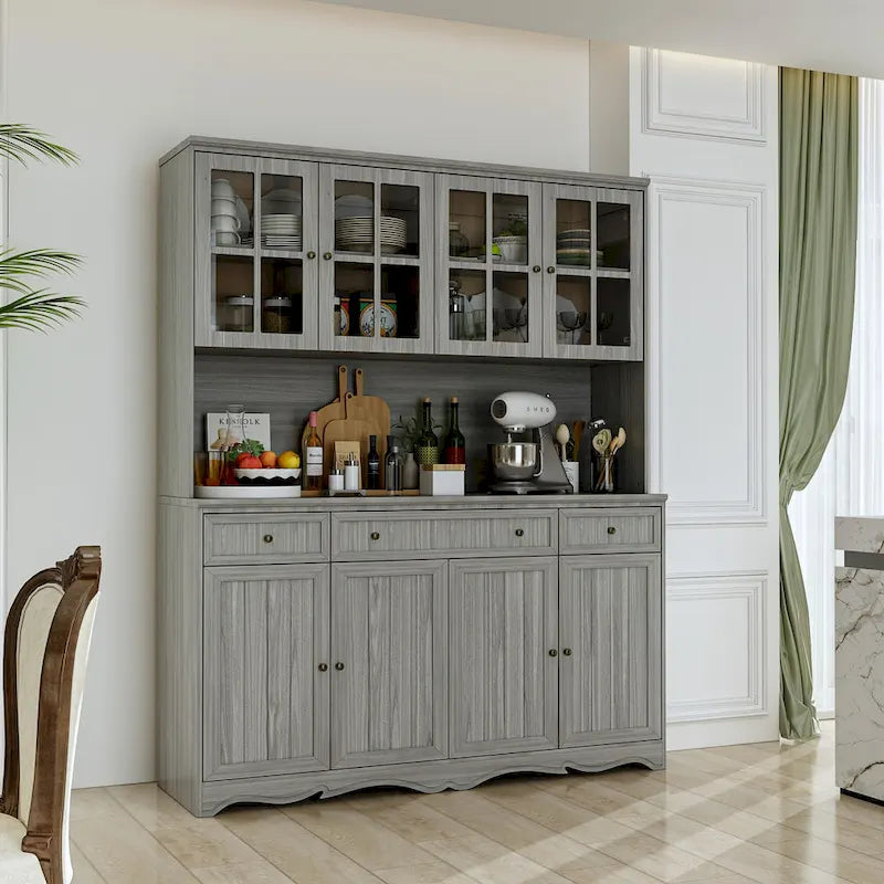 Buffet vaisselier avec vitrine