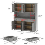 Buffet vaisselier avec vitrine