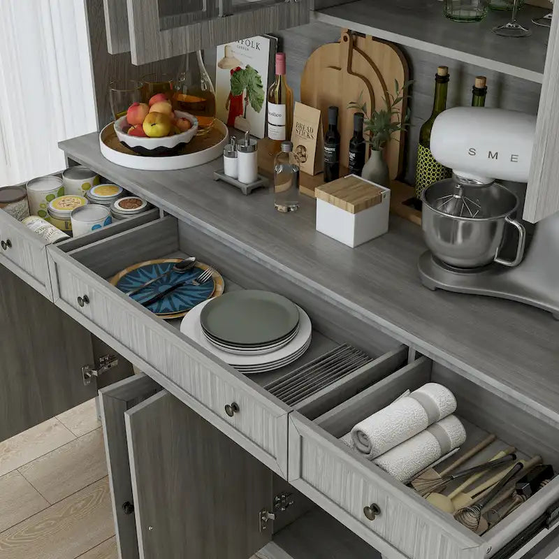 Buffet vaisselier avec vitrine