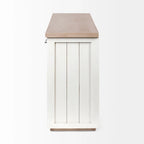 Vaisselier en bois massif clair et blanc avec 4 portes