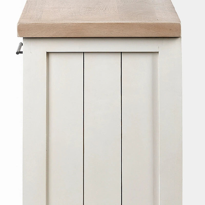 Vaisselier en bois massif clair et blanc avec 4 portes