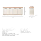 Vaisselier en bois massif clair et blanc avec 4 portes