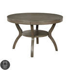 Table à manger ronde rustique en bois gris de 48 pouces