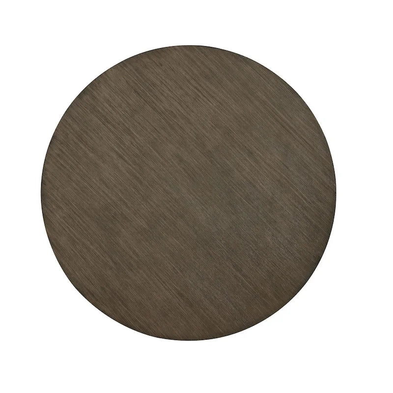 Table à manger ronde rustique en bois gris de 48 pouces