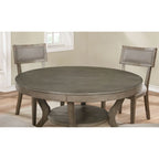 Table à manger ronde rustique en bois gris de 48 pouces