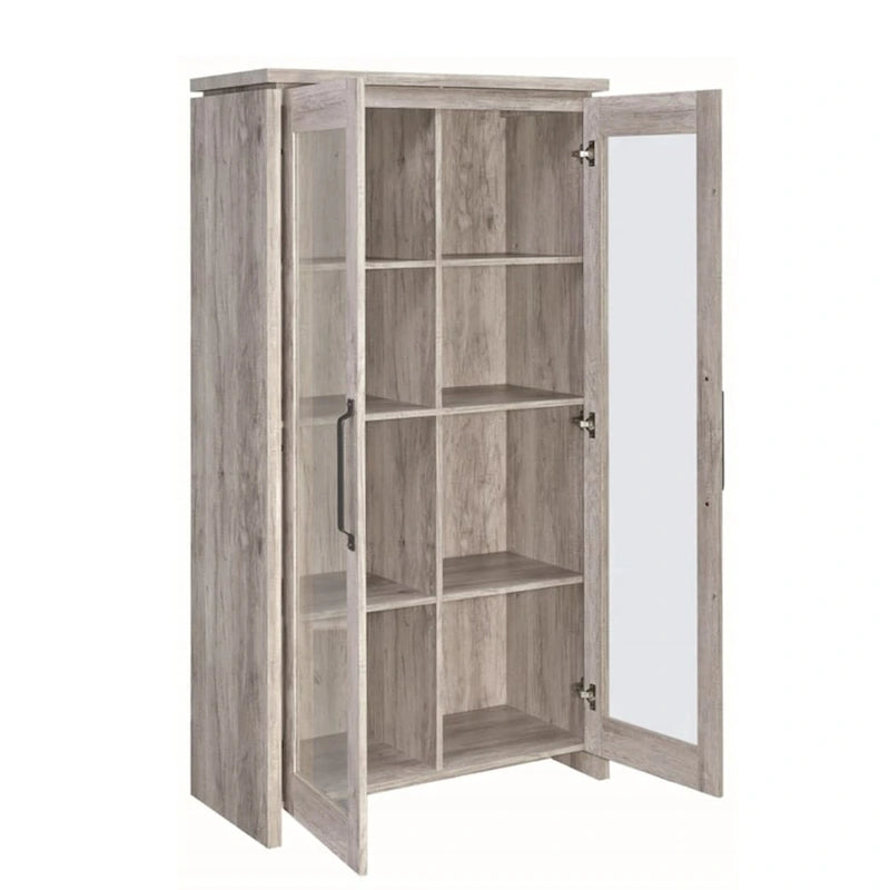 Meuble vitrine en bois avec deux portes vitrées