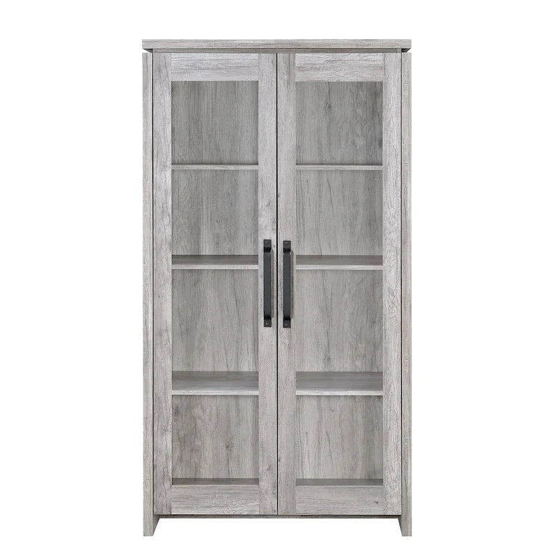 Meuble vitrine en bois avec deux portes vitrées