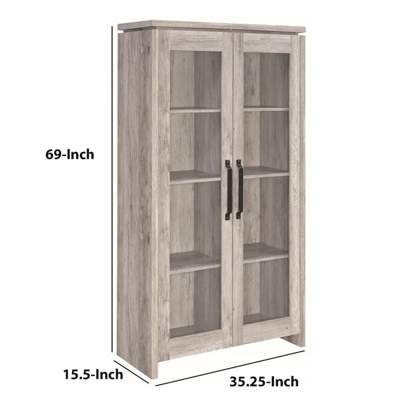 Meuble vitrine en bois avec deux portes vitrées