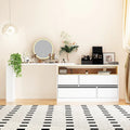 Coiffeuse d'angle rotative blanche avec rangement