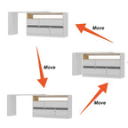 Coiffeuse d'angle rotative blanche avec rangement
