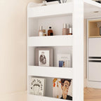 Coiffeuse d'angle rotative blanche avec rangement