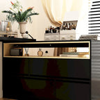Coiffeuse d'angle rotative blanche avec rangement