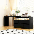 Coiffeuse d'angle rotative blanche avec rangement
