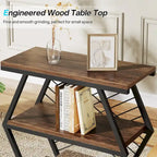 Table d'appoint rectangulaire à 3 niveaux avec cadre en métal