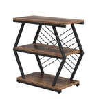 Table d'appoint rectangulaire à 3 niveaux avec cadre en métal
