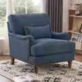 Fauteuil d'appoint rembourré avec cadre en bois massif et coussin lombaire