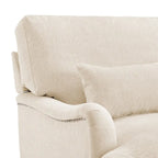 Fauteuil d'appoint rembourré avec cadre en bois massif et coussin lombaire