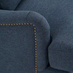Fauteuil d'appoint rembourré avec cadre en bois massif et coussin lombaire